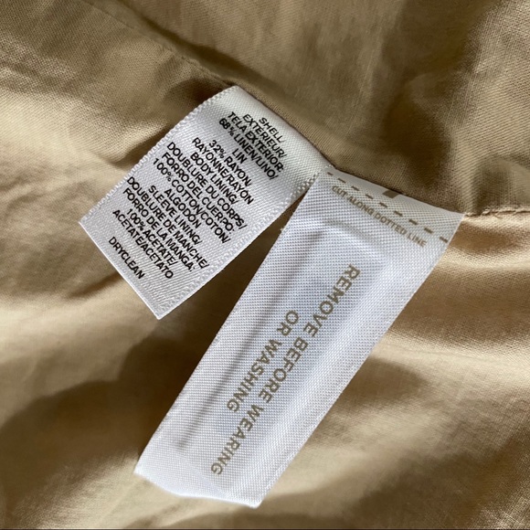 LOFT 👜 Tan/Blue Linen Blazer - Picture 9 of 9